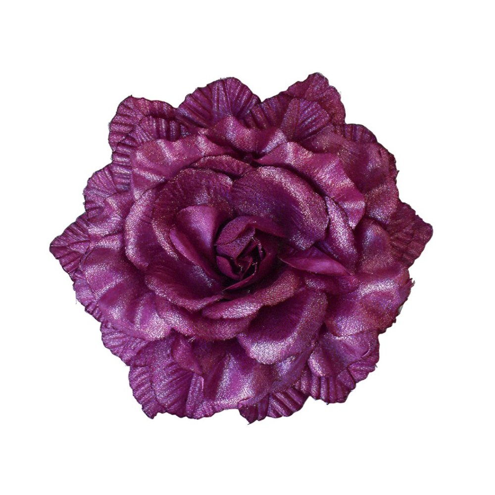 Joan Rivers Classic Collection Glitz & Glamour Magenta Fabric Flower Pin